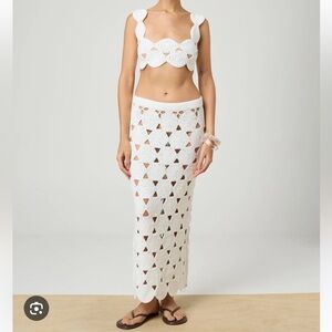 Elegant White Crochet Skirt